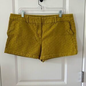 Loft Embroidered Mustard Shorts Size 16